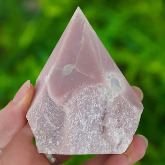 RAW PINK OPAL POLISHED HEALING CRYSTAL POINT - Picture 3 of 10